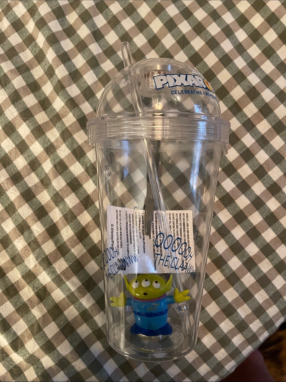 Pixar Alien Character Clear Tumbler with Straw lights up